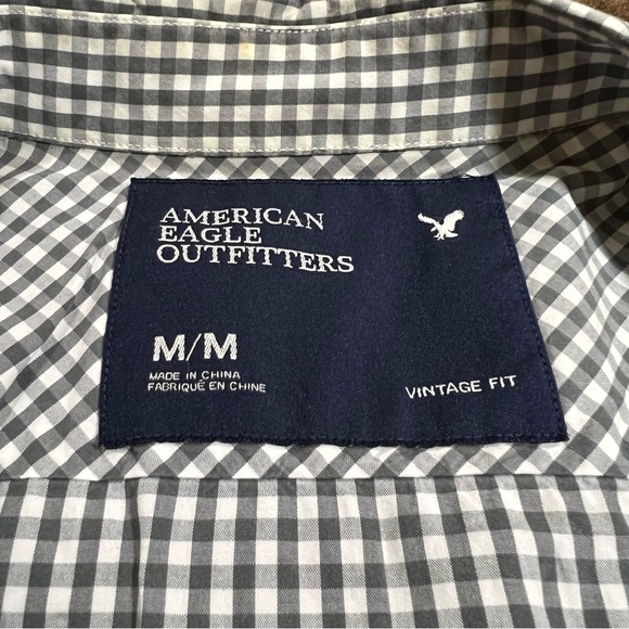 Men’s American Eagle Button Down Plaid Shirt - Vintage - Picture 5 of 6